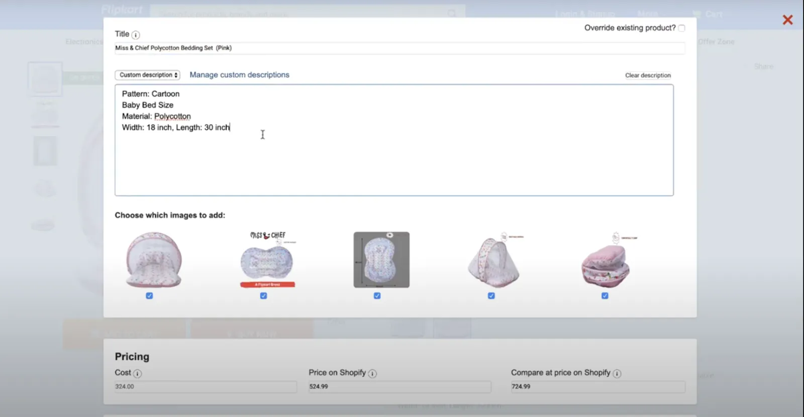 Make any changes to the product information